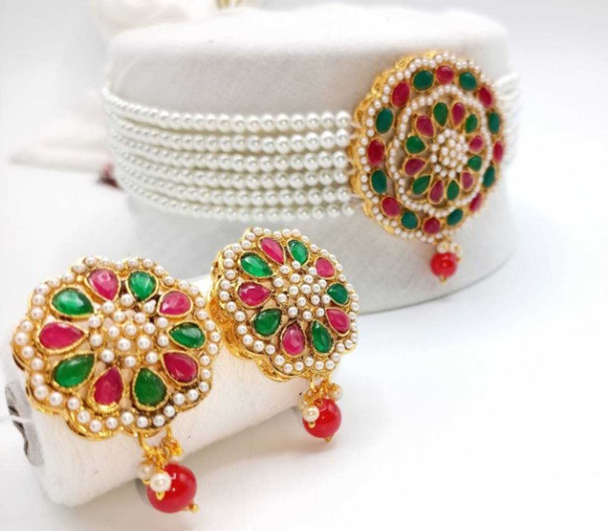 Women's Designer Necklace Earrings Set